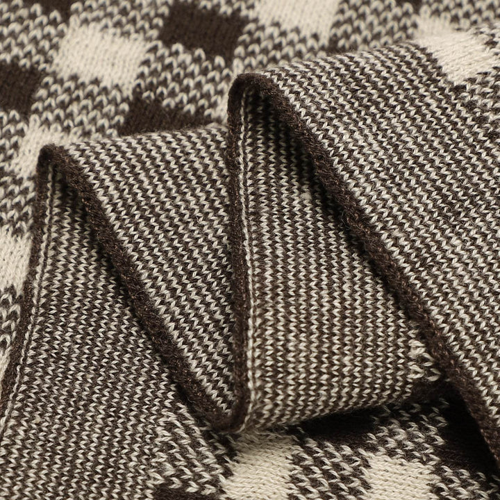 Checkered Knit Baby Blanket - GiFTiFY