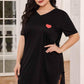 Plus Size Lace Trim V-Neck Short Sleeve Night Dress - GiFTiFY