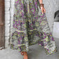 Plus Size Printed V-Neck Short Sleeve Midi Dress - GiFTiFY