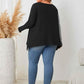 Honey Plus Size Contrast Notched Neck T-Shirt - GiFTiFY