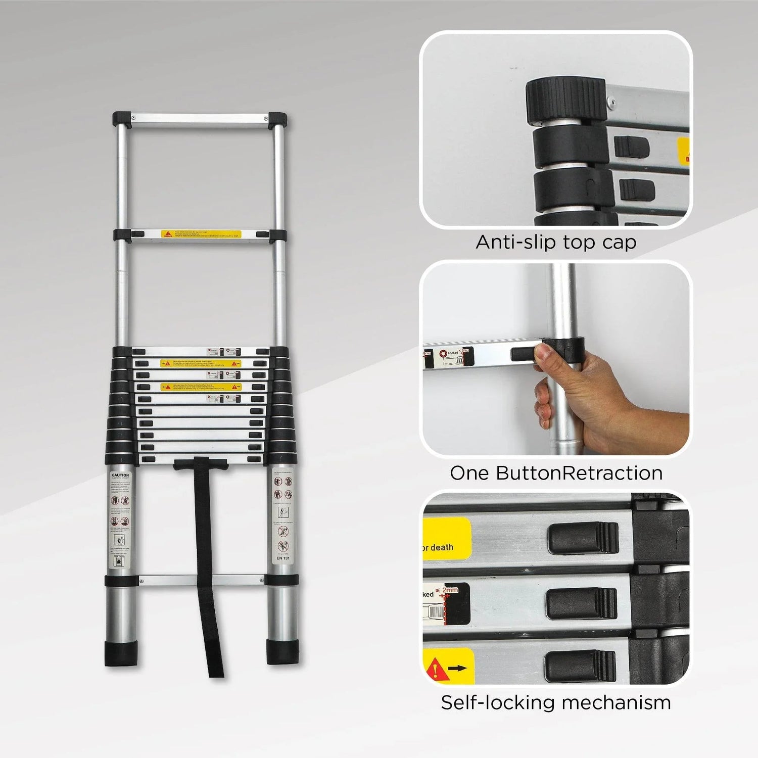 Aluminum Telescoping Ladder For Outdoor Work - GiFTiFY