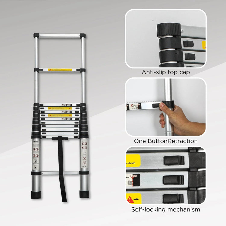 Aluminum Telescoping Ladder For Outdoor Work - GiFTiFY