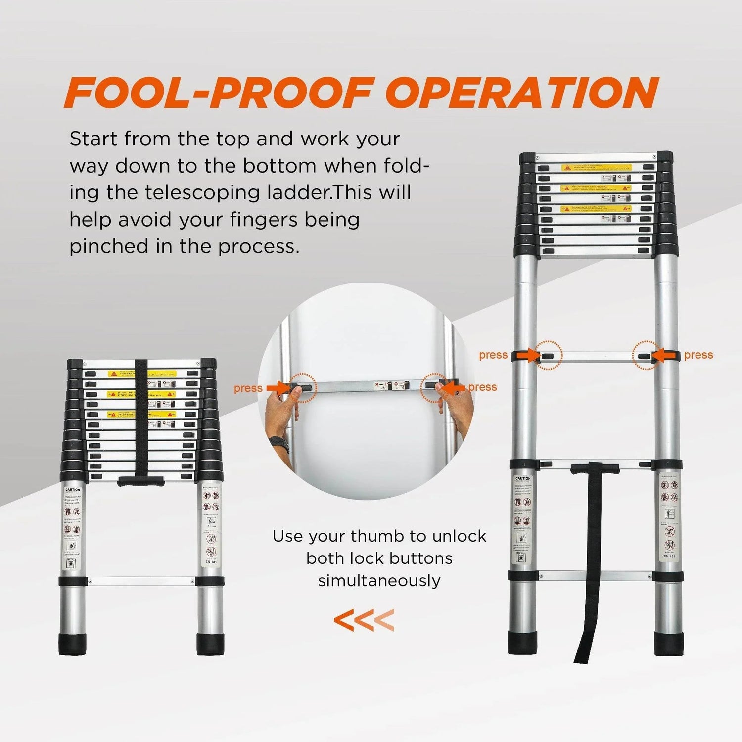 Aluminum Telescoping Ladder For Outdoor Work - GiFTiFY