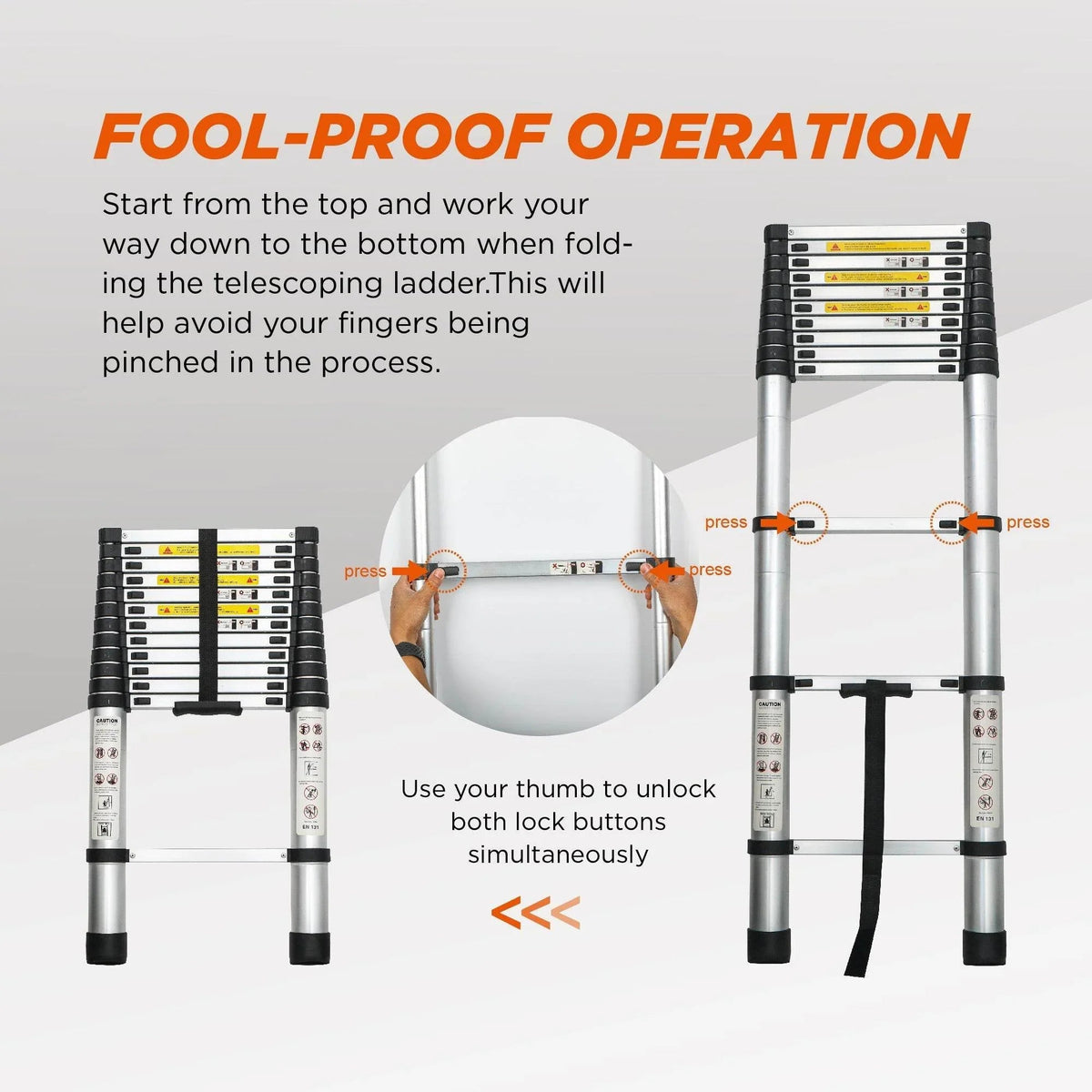 Aluminum Telescoping Ladder For Outdoor Work Telescopic Ladders by CJ