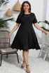 Plus Size Round Neck Openwork Dress - GiFTiFY