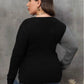 Plus Size Two-Tone Surplice Neck Sweater - GiFTiFY