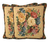 DaDa Bedding Breath of Spring Dark Border Floral Elegant Throw Pillow Cushion Cover 18" x 18"