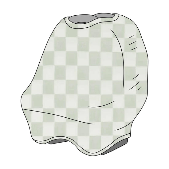 Leaf Green & White Checkered Carseat Cover - GiFTiFY