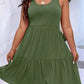 Plus Size Tiered Scoop Neck Tank Dress - GiFTiFY