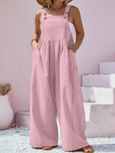 Plus Size Square Neck Wide Leg Overalls - GiFTiFY