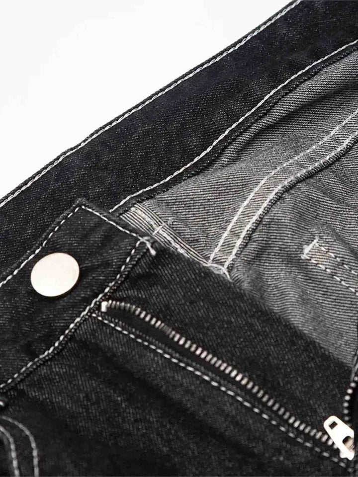 Men's Skeleton Embroidered Straight Leg Jeans - GiFTiFY