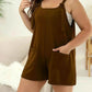 Plus Size Knotted Strap Romper with Pockets - GiFTiFY