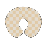 Butter Cream & White Checkered Nursing Pillow Cover - GiFTiFY