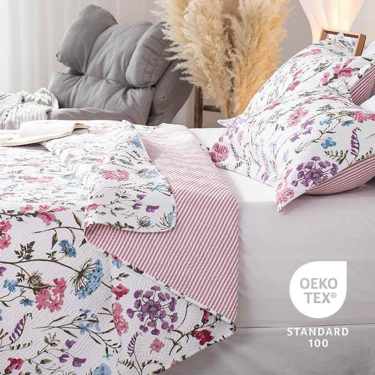 Kasentex Floral Quilt Set - Lightweight & Reversible - Cozy & Stylish Bedding - Machine Washable, Room Decor, Graduation Gifts - GiFTiFY