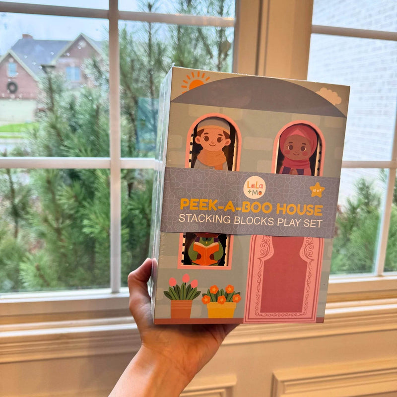 Stacking Houses (Set of 5 Houses and 3 Hardwood Characters) by Lala + Mo