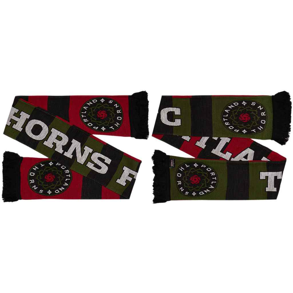 PORTLAND THORNS FC SCARF- Red and Green Bar (HD Knit)
