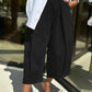 Plus Size Wide Leg Pleated Detail Cropped Pants