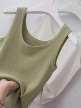 Plus Size Ribbed Knit Scoop Neck Tank Top - GiFTiFY