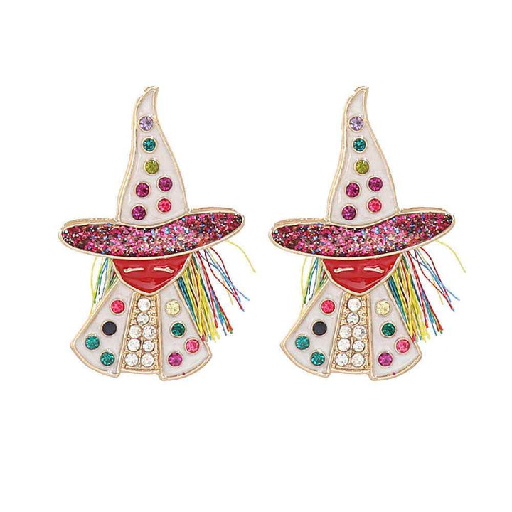 Witch Rhinestone Alloy Earrings - GiFTiFY