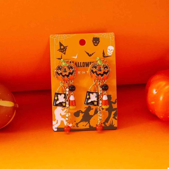 Halloween Pumpkin Drop Earrings - GiFTiFY