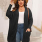 Plus Size Open Front Cardigan With Pockets - GiFTiFY