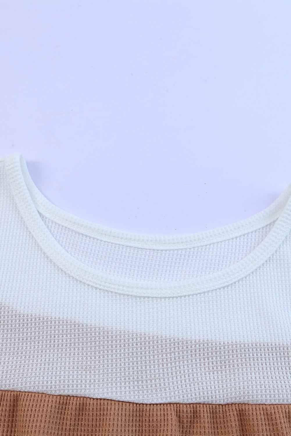 Plus Size Printed Color Block Ruffled Blouse - GiFTiFY