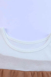 Plus Size Printed Color Block Ruffled Blouse - GiFTiFY