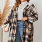 Honey Plus Size Plaid Drop Shoulder Hooded Coat - GiFTiFY