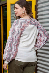 Plus Size Sweatshirt with Button Detail - GiFTiFY