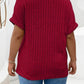Plus Size Ribbed Half Zip Relaxed Fit T-Shirt - GiFTiFY