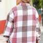 Plus Size Plaid Button Up Collared Neck Jacket - GiFTiFY