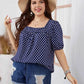 Honey Plus Size Polka Dot Square Neck Blouse - GiFTiFY