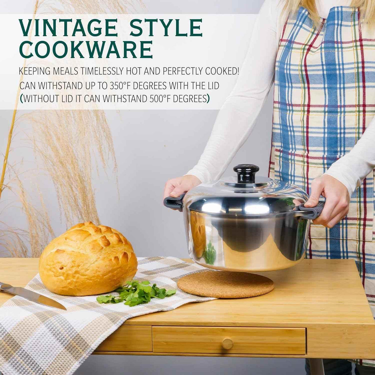 3 Quarts Round Dutch Oven with Lid Home & Garden by MAGNAWARE