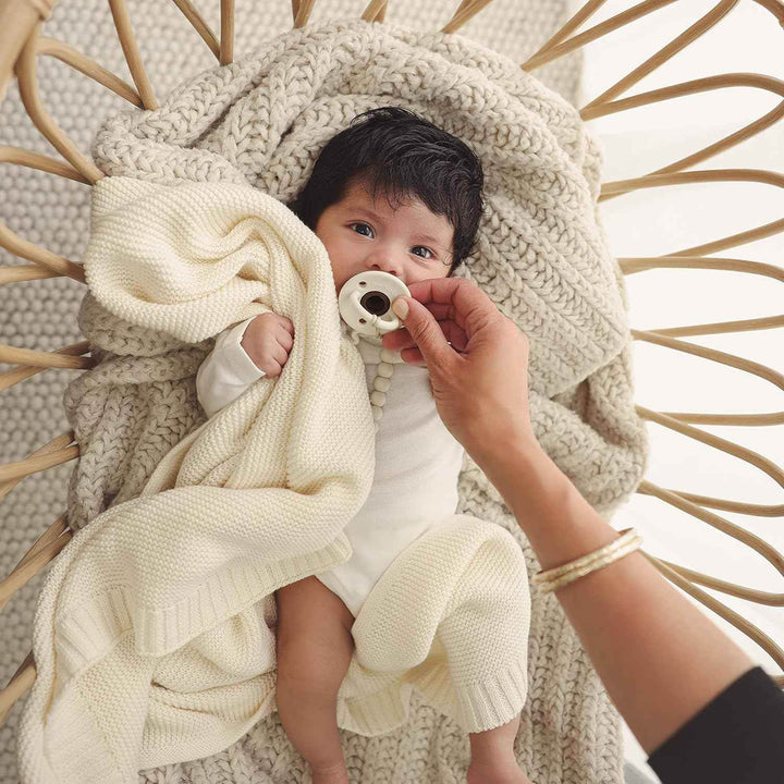 Heritage Knit - 100% Organic Cotton Luxury Knit Baby Swaddle Blanket - GiFTiFY
