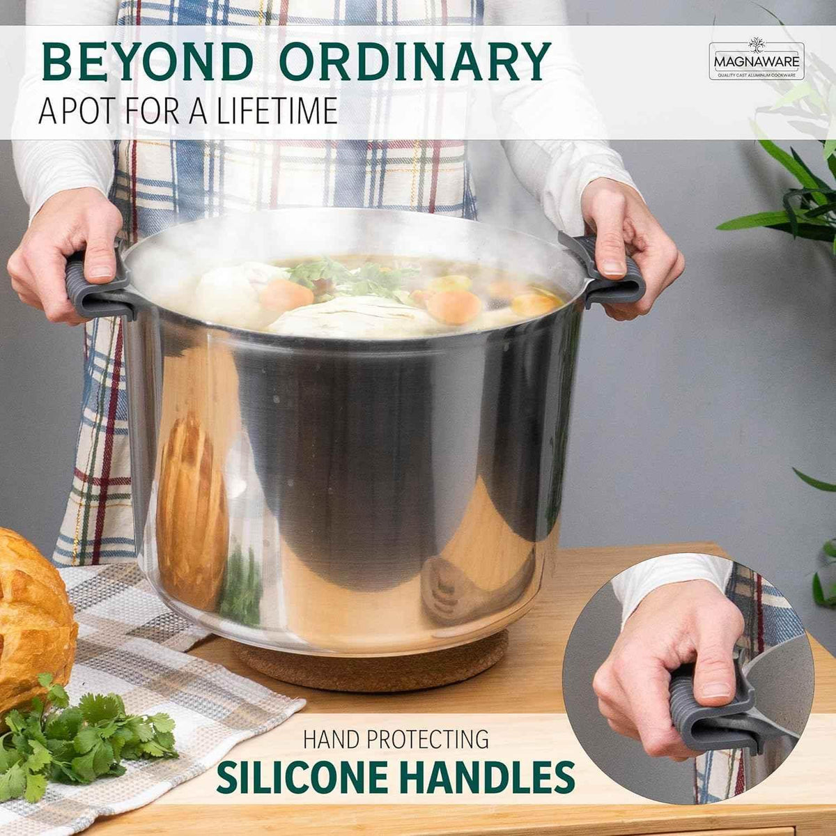 Stock Pot with Lid 14 Quarts Home & Garden by MAGNAWARE