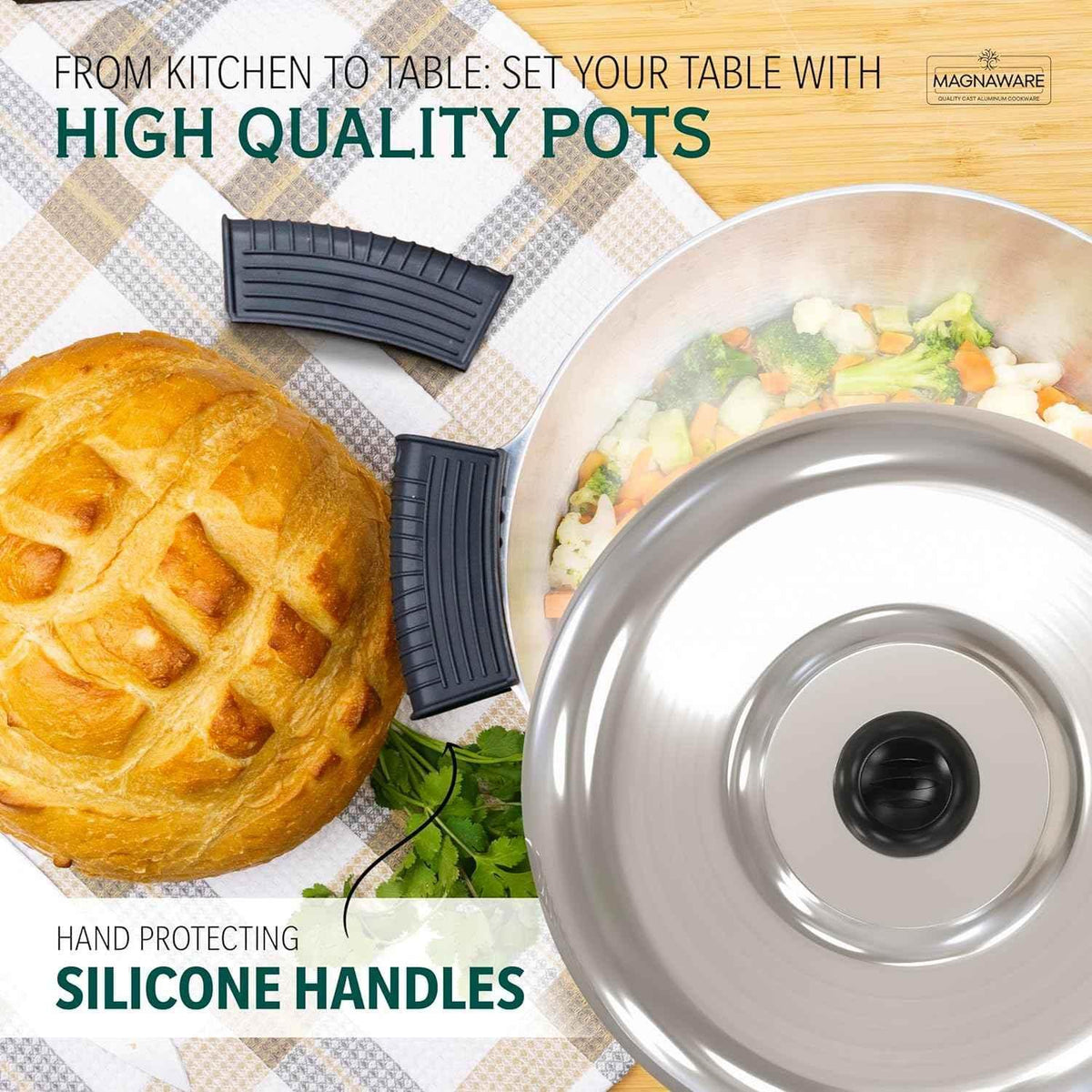 3 Quarts Round Dutch Oven with Lid Home & Garden by MAGNAWARE