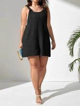 Plus Size Knotted Strap Romper with Pockets - GiFTiFY