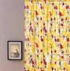 DaDa Bedding Set of 2 Radiant Sunshine Yellow Floral Window Curtain Panels - Natural Semi Sheer Hummingbirds Farmhouse Red Flowers Straight Tailored Edge
