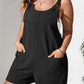 Plus Size Knotted Strap Romper with Pockets