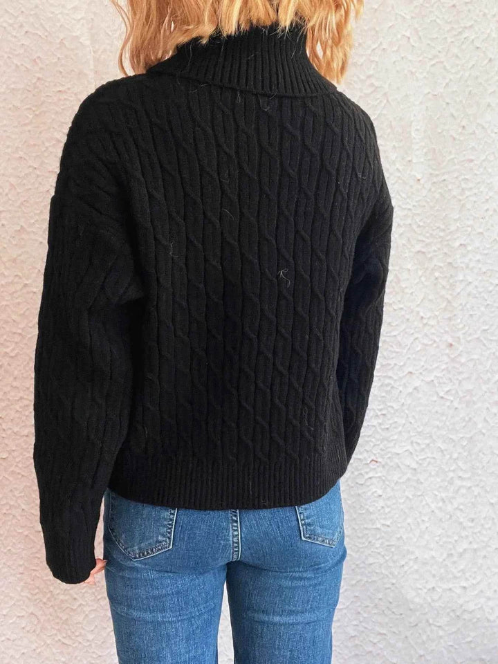 Pumpkin Turtleneck Long Sleeve Sweater - GiFTiFY