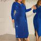 Honey Plus Size Surplice Neck Slit Dress - GiFTiFY
