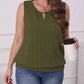 Plus Size Ribbed Knit Keyhole Tank Top