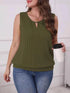 Plus Size Ribbed Knit Keyhole Tank Top women Attire by Trendsi