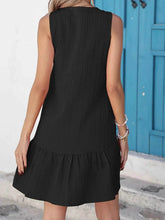 Plus Size Sleeveless Button-Front V-Neck Casual Mini Dress - GiFTiFY