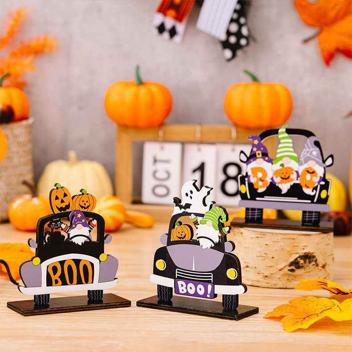 3-Piece Halloween Element Car-Shape Ornaments - GiFTiFY