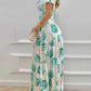 Plus Size Floral Print V-Neck Maxi Dress with Flutter Sleeves - GiFTiFY
