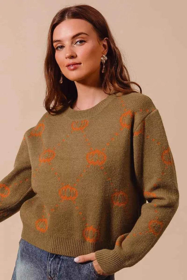 SO ME Pumpkin Rhombus Halloween Thanksgiving Sweater - GiFTiFY