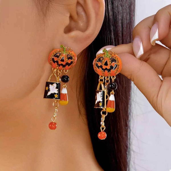 Halloween Pumpkin Drop Earrings - GiFTiFY