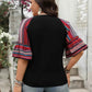 Plus Size V-Neck Flounce Sleeve Top - GiFTiFY