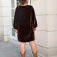 Plus Size V-Neck Balloon Sleeves Dress - GiFTiFY